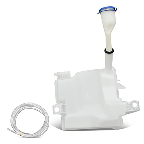 FO1288111 Factory Style Car Windshield Washer Reservoir Tank - Reservoir Cap | Filler Tube | Washer Fluid Pump| Fluid Level Sensor - Compatible with Ford Focus Sedan Models 12-17, White