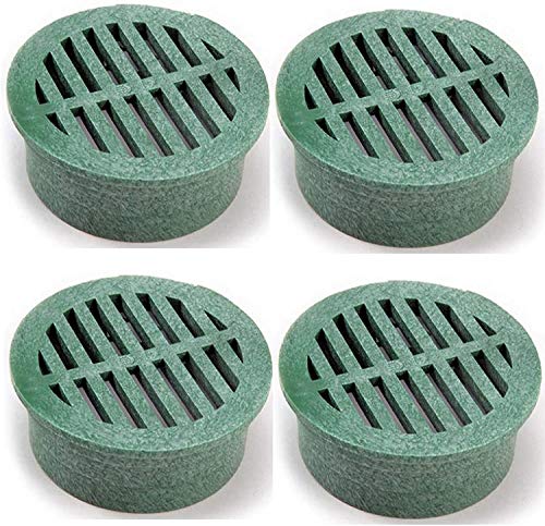 NDS 13 Plastic Round Grate, 4-Inch, Green, 4 PACK