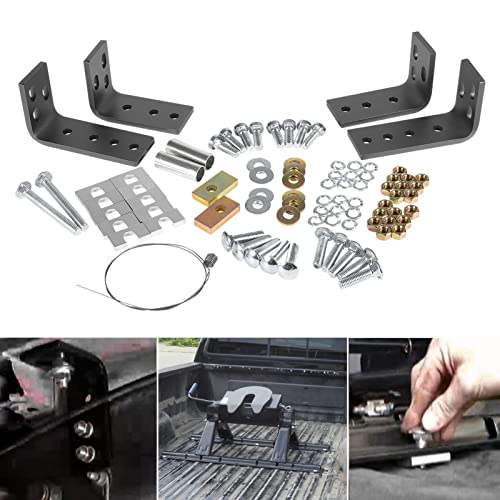 Universal Installation Kit for Reese 5th Wheel Trailer Hitch Installation w/Hardware &Brackets Reinstallation of 30035, 58058, Replacement Part for Reese 30439 Fifth Wheel Installation(10-Bolt Design)