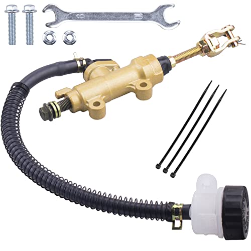 MWMNUN Universal Rear Brake Master Cylinder Compatible with 70cc 90cc 110cc 125cc ATV/Chinese Dirt Bike/Yerf Dog 150cc Arctic Cat 700 EFI 2006 Roketa Taotao Yard Card 150cc Go Karts(GOLD)