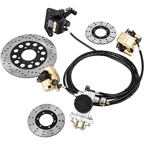 VEVOR GO-KART Brake Master Cylinder Kit, 150cc Go Kart Hydraulic Brake Kit, Universal Go Karts Brake Kit, Kandi Complete Including Master Cylinder Hose Caliper Pad for 150cc