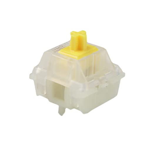 Gateron Cap Milky Yellow Switches V2 Pre Lubed Linear 63g 5 Pin for MX Mechanical Keyboard (Cap Milky Yellow 70 PCS)