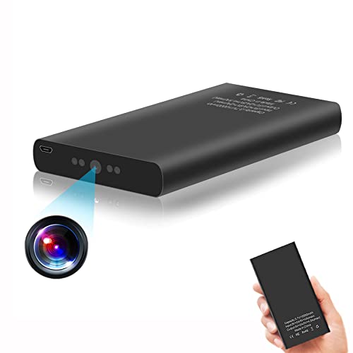 Jigayao 1080P 10000mAh Portable Power Bank Hidden Camera Spy Camera,Mini Security Nanny Spy Camera for Home Office and Outdoor with Gravity Sensor,Motion Detection,Night VisionNo WiFi Needed No Audio