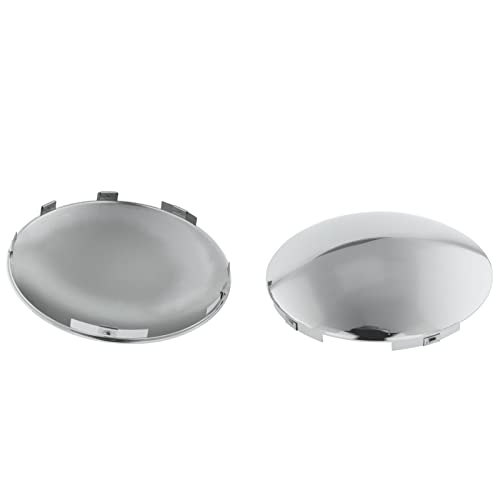 CHDT66 Semi Truck Hub Cap Cover - 6 Uneven Notched Dome - Premium 304 Stainless Steel Mirror Finish- for Front Wheel Universal Fit - 2 Pc Pack, Lip: 7/16" with pre-Installed Clips