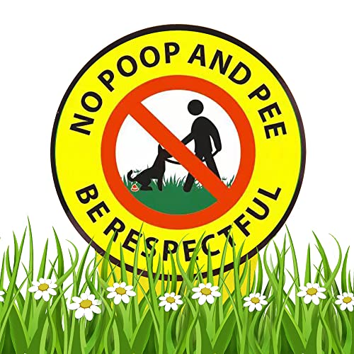 2 Pieces of No Dog Poop Signs - Respect Signs Double Sided for Gardens, Yards, Parks, Lawns, Outdoors