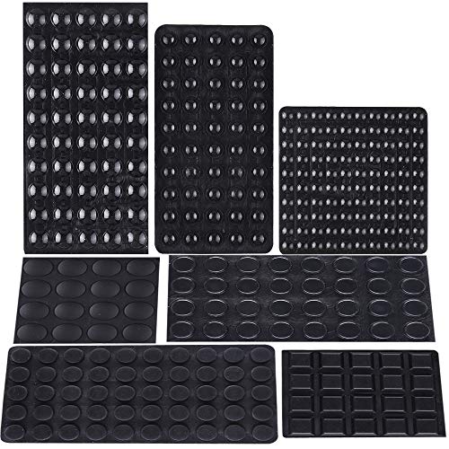 AUSTOR 318 Pieces Black Rubber Feet Bumper Pads Self Stick Noise Dampening Bumper Feet for Doors, Cabinets, Drawers, Glass, Electrical Appliances