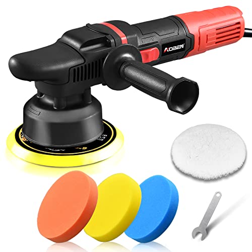 AOBEN Car Buffer Polisher,6 inch Dual Action Polisher,Random Buffer Polisher kit with 6 Variable Speed 1000-4500rpm,Detachable Handle,4 Buffing Pads for Car detailing Polishing and Waxing