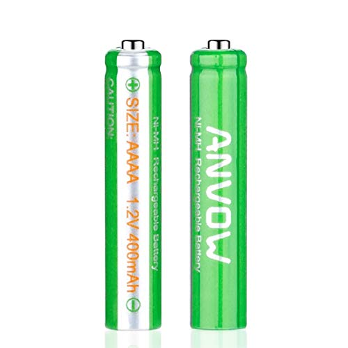 ANVOW AAAA Batteries, Rechargeable AAAA Batteries for Surface Pen, Rechargeable AAAA Battery for Active Stylus, Ni-MH 1.2V 400mAh with Storage Box, 2 Count