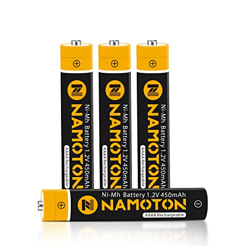 PicklePower AAAA Batteries,4 Pack 1.2V 450mAh 1200 Cycles Ni-MH Rechargeable AAAA Battery for Surface Pen,for Active Surface 3/Pro 3/Pro 4 Stylus Pen