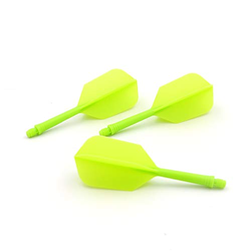 CUESOUL ROST Integrated Dart Shaft and Flights Medium,Green Slim Shape,Set of 3