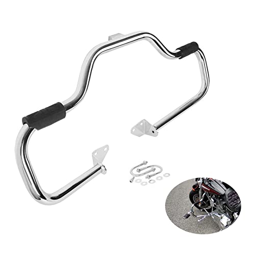 WSays Chrome 1 1/4" Mustache Engine Guard Highway Crash Bars Compatible with Harley Dyna Fat Bob FXDB FXDC FXDF FXDL FXDWG 2006-2017