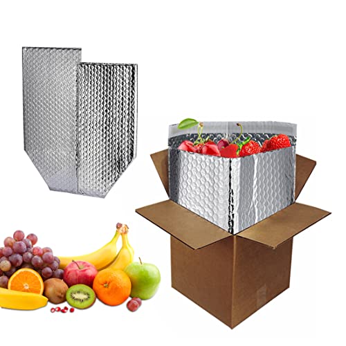QIQIDAI Foil Insulated Box Liners for 8x8x8 Box Size-Pack of 5 Double-Sided Metalized Foil Insulated Shipping Boxes-Insulated Shipping Containers- Insulation Thermal Liners for Shipping Frozen Food