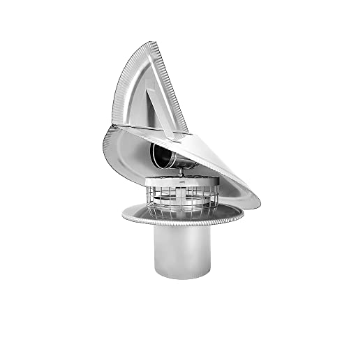 CHIMCARE Wind Directional Chimney Cap, Round Non Air Cooled 8 inch Stainless Steel Cap, Windproof, USA Made