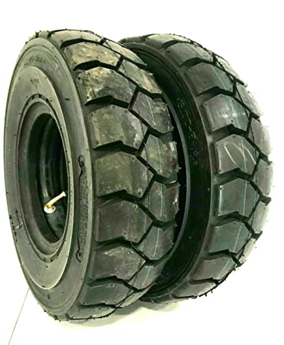 Two 5.00-8 500-8 Forklift Tire With Tubes, Flap Grip Plus Heavy Duty