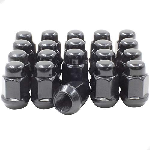 20 Pieces 14mm 1.50 14x1.50 Thread Bulge Acorn 1.38 Long Lug Nuts Black Chrm 13/16" Hex Fits 2015 + Mustang 2005 + Challenger Charger 300C 2011 + Camaro 2018+ Jeep Wrangler