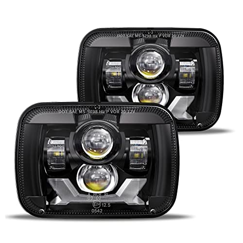 Hwstar 2022 Upgraded 180W DOT 500% Bright Anti-glare H6054 5x7 7x6 Led Headlights,DRL Turn Signal Hi/Low Sealed Beam Compatible with Jeep Cherokee XJ Wrangler YJ Ford Chevy GMC Toyota Nissan Dodge etc