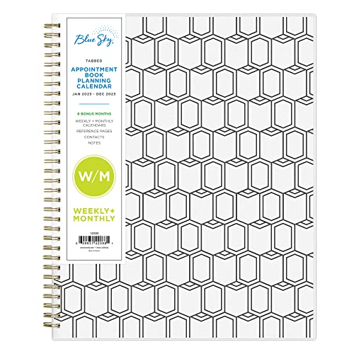 Blue Sky 2023 Weekly and Monthly Appointment Book and Planner, 8.5" x 11", Frosted Cover, Wirebound, Sheridan Black (142088)