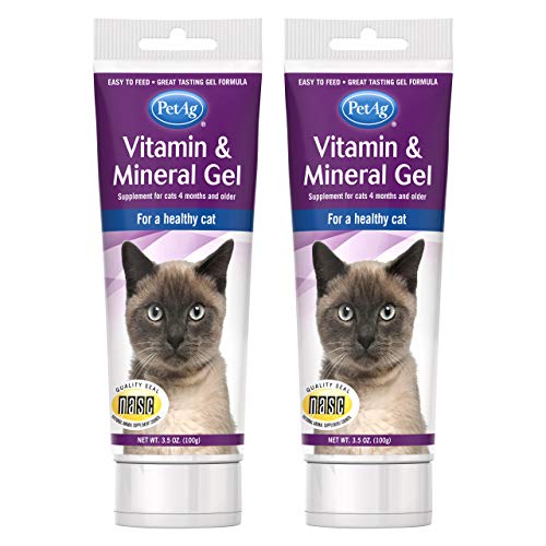 PetAg Vitamin and Mineral Gel Supplement - Immune Support for Cats - Contains Vitamin D and Zinc - 3.5 oz - 2 Pack