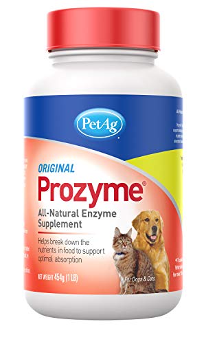 PetAg Prozyme Powder - Digestive Enzyme Supplement for Lactose Intolerant Dogs and Cats - 454 g (1 lb) Powder