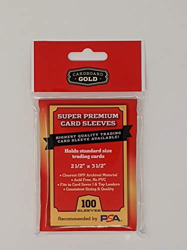 Cardboard Gold Super Premium Card Sleeves for Sportscards and Gaming Cards (100 Count)