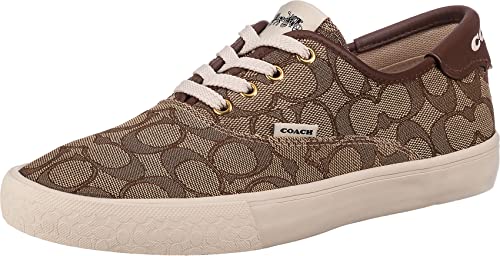 COACH Citysole Skate Sneakers for Women - Traditional Lace Closure with Cushioned Insole, Sleek and Fashionable Sneakers Khaki Jacquard 10 B - Medium