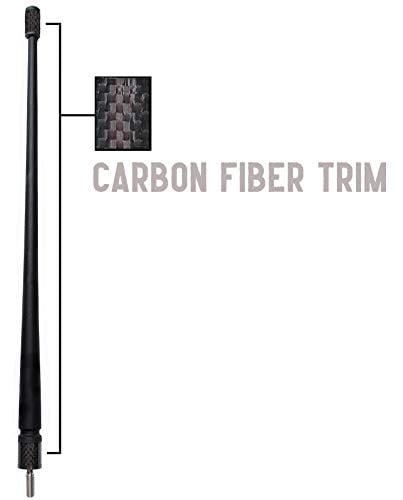 Votex - The Spartan - 13 3/4 Inch Short Flexible Rubber Antenna - Black Carbon Fiber Trim - Tuned Internal Copper Coil - Part Number A601-FUB-15