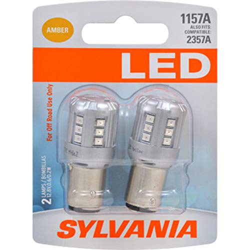 SYLVANIA - 1157 LED Amber Mini Bulb - Bright LED Bulb, Ideal for Park and Turn Lights (Contains 2 Bulbs)