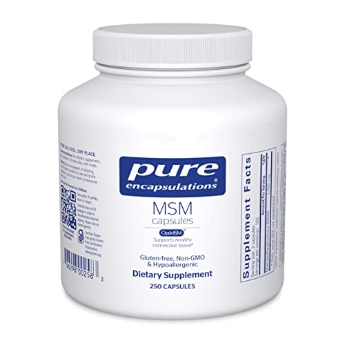 Pure Encapsulations MSM Capsules | Sulfur Supplement to Support Joints, Immune System, Connective Tissue, and Respiratory Health* | 250 Capsules