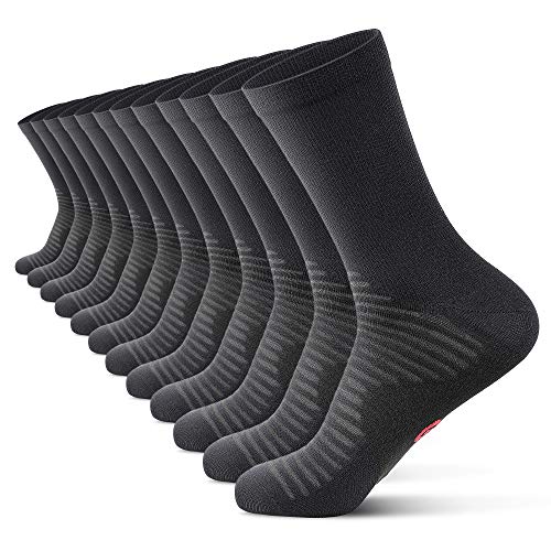 PAPLUS Compression Athletic Crew Socks (6 Pairs) for Men & Women