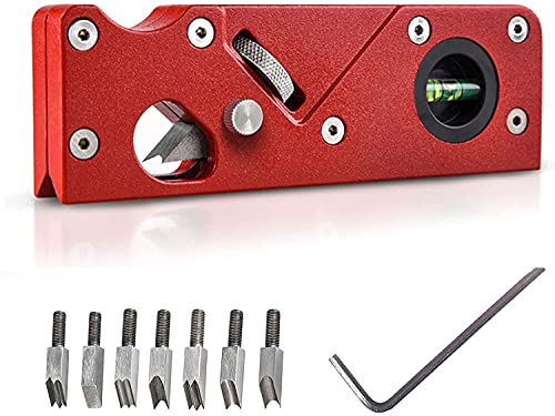 Chamfer Plane for Wood - Edge Corner Flattening Tool with Auxiliary Locator, Woodworking Hand Planer for Quick Edge Planing and radian Corner Plane Trimming (Red-A)