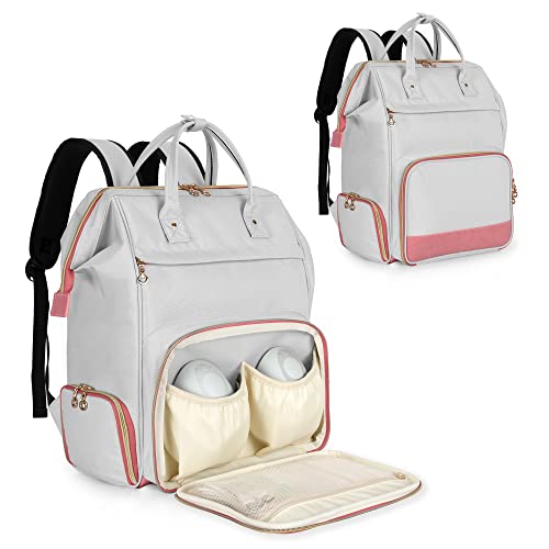 Damero Wearable Breast Pump Bag with Cooler, Compatible with Willow and Elvie Breast Pump, Breast Pump Carrying Bag with Compartment and Laptop Sleeve for Working Moms, Patent Pending