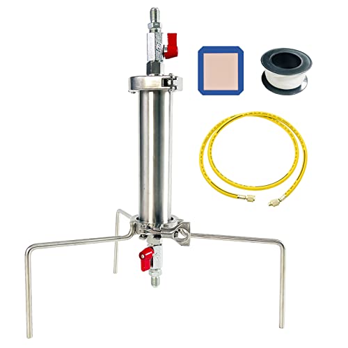 P PBAUTOS Stainless Steel Vacuum Chamber/Tube, 45 Gram Closed Loop Extractor with Tripod and Pressure Pipe, Perfect for Extracting from Plant Leaves, Industry Use Only