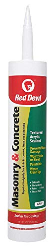 Red Devil 0646 Masonry and Concrete Acrylic Sealant, Gray, 10.1 oz., Pack of 12