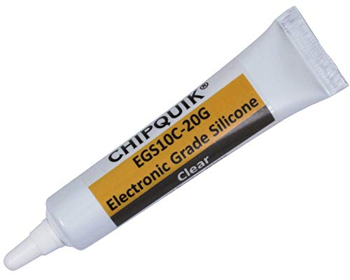 Chip Quik EGS10C-20G Electronics Grade Silicone Adhesive Sealant 20g (0.7oz) Squeeze Tube (Clear) for precision dispensing
