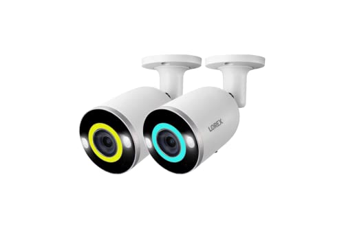 Lorex 4K Deterrence Bullet AI PoE IP Wired Add-On Security Camera with Smart Security Lighting, Color Night Vision, and Smart Motion Detection Plus (2-Pack)