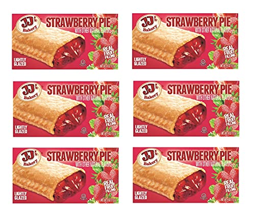 JJ's Bakery Lightly Glazed Snack Pies | Strawberry (Limited Edition) | 4 oz | Pack of 6