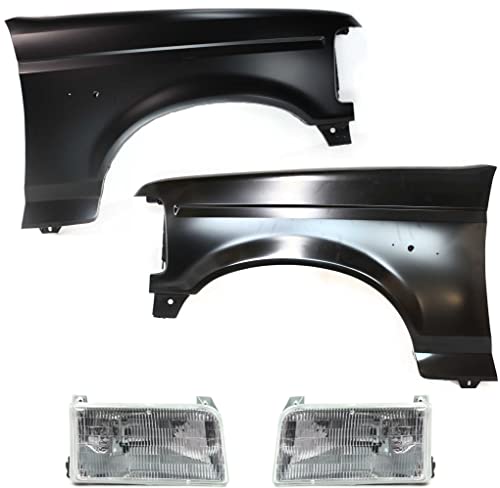 Evan Fischer Fender Set of 4 Compatible with 1992-1996 Ford F-150, 1992-1996 F-250, 1992-1997 F-350 & 1992-1996 Bronco - FO1241136, FO1240138, FO2502118, FO2503114