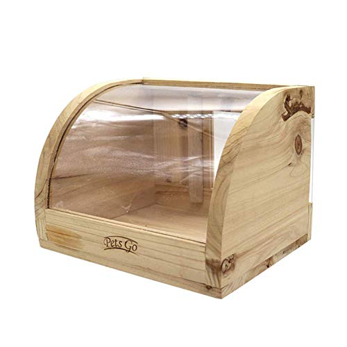 OMEM Solid Wood Reptile Terrarium Chinchillas Hamster Bath House Lizard Turtle Sector Breeding Box Pet Supplies