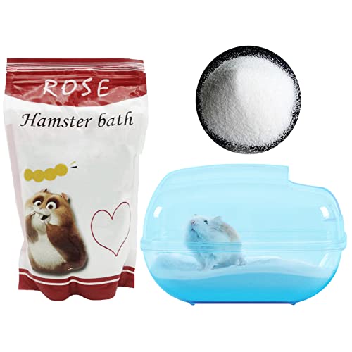 Fhiny Hamster Sand Bath, Large Transparent Sand Bath Container Chinchilla Dust Bath Small Pet Grooming Sandbox Bathtub Hideout Potty Litter Cage Accessories for Gerbils Dwarf Hamsters Mice