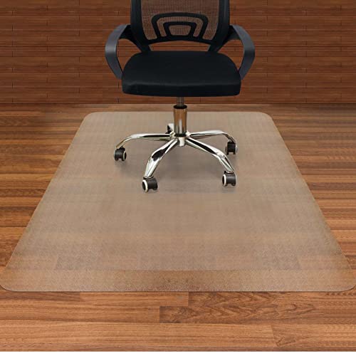 AiBOB Office Chair Mat for Hardwood Floors, 45 X 53 in, Heavy Duty Floor Mats for Computer Desk, Easy Glide for Chairs, Flat Without Curling, Clear