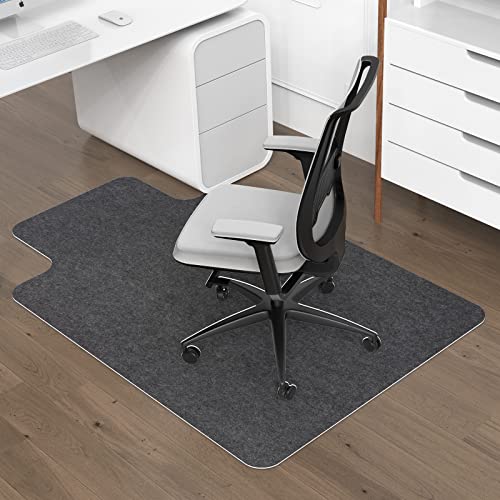 Placoot Desk Chair Mat for Hardwood Floor & Tile 55"x35" Office Chair Mat for Rolling Chairs Large Anti-Slip-Recyclable Material Computer Chair Mat for Office/Home with Lip and 2 Mini Floor Mat