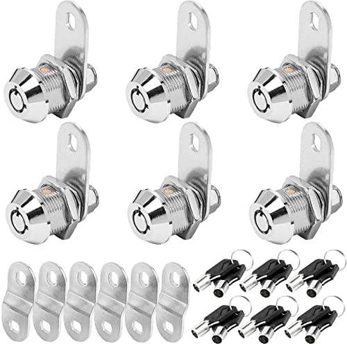 Cam Lock RV Storage Locks Keyed Alike, 5/8" Fits on 3/8" Max Door Thickness, RV Compartment Locks for Camper Trailer Locks with Keys(5/8Inch 6Pack)