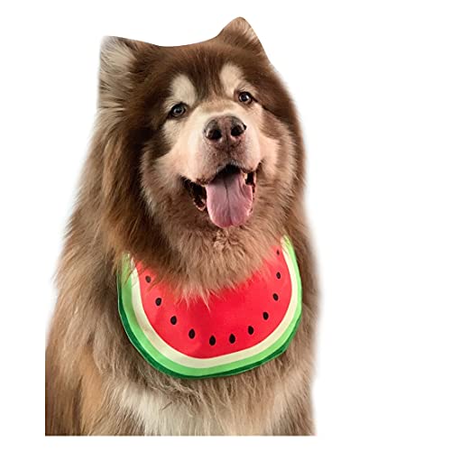 Pet Dog Bib Dog Bandana Cartoon Watermelon Pet Neckerchief Dog Costume Accessory Summer Waterproof Pet Bib for Medium & Large Dogs