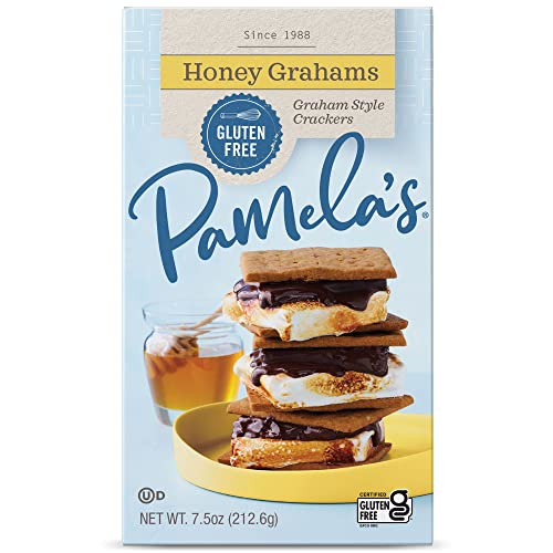 Pamela's Gluten Free Graham Crackers, Honey, Pie Crust, S'mores & Snacks, 7.6 Ounce (Pack of 6)