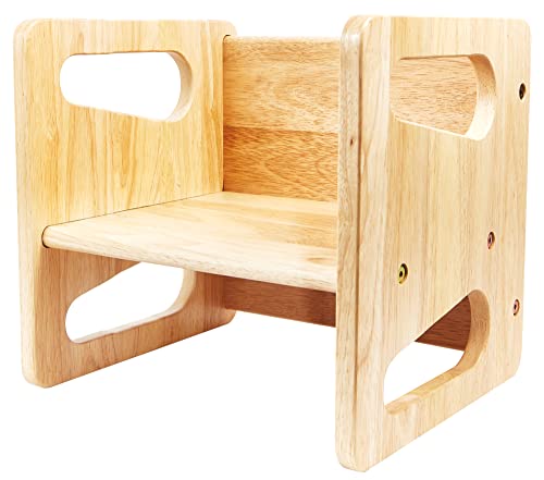 Montessori Weaning Table and Chair (12 inch) - Solid Wooded Toddler Table - Cube Chairs for Toddlers - Real Hardwood - Kids Montessori Furniture