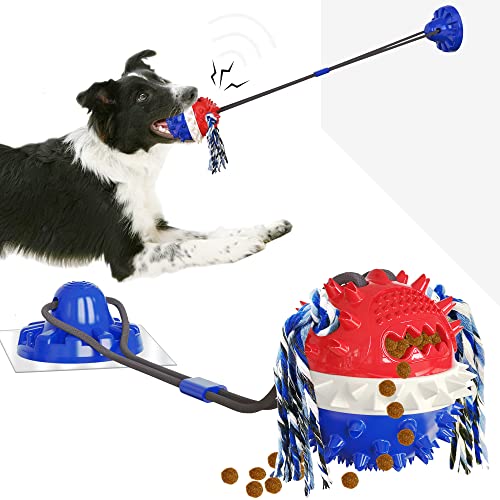 Dog Chew Toys for Aggressive Chewers - Tug of war Dog Toy Suction Cup for Large & Small Dogs - Interactive Toy Dog Toys for Boredom and Mentally stimulating Puzzle Toy