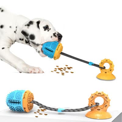 Noa Rose Suction Cup Dog Toy for Aggressive Chewers | Tug of War Interactive Dog Toy | Puzzle Dogs Toy | Squeaky Rope Toys for Small Medium Large Dogs with Food Dispensing and Teeth Cleaning Features