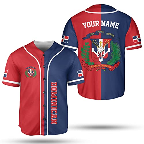 Personalized Dominican Republic Baseball Jersey Shirt,Team Name Republic Dominicana Baseball Jersey for Men,Women (Style 8)