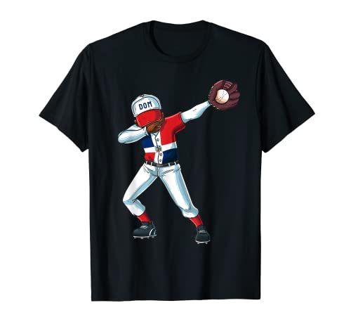 Baseball Dabbing Dominican Republic Player Catcher Pitcher T-Shirt