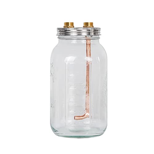 DESENNIE Thumper Keg Kit 64 Oz Half Gallon Wide Mouth Mason Jar for Upgrade Shine Still Alcohol Distiller Whiskey Brandy Essential Oil Distillery Home Brewing